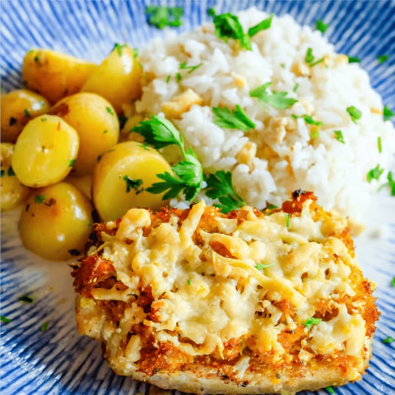 Filé de Peixe Com Crosta de Carne de Caranguejo